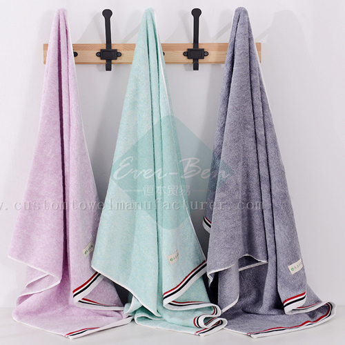 China Bulk Custom Logo personalised beach towels Factory Bamboo Sweat Towels Producer Embroidery Hotel Towels Supplier